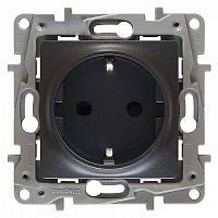 Розетка с заземлением без рамки Legrand Etika 1-м. антрацит картинка